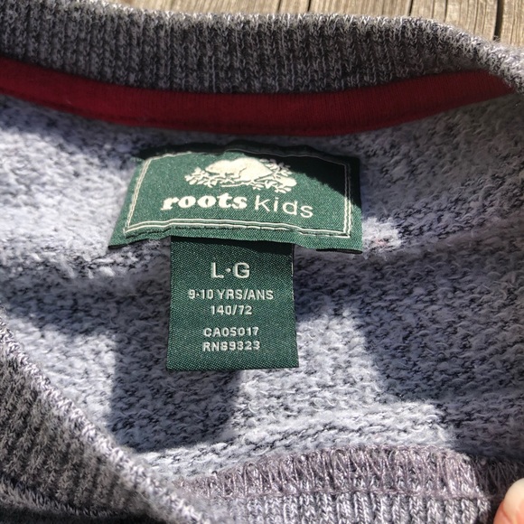 Roots Kids Buddy Crew Neck Sweatshirt Salt & Pepper sz. Lg. 9-10 - Picture 3 of 6